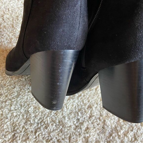 Marc Fisher Lablina Black Suede Heeled Boots  Size 7 - Picture 9 of 9